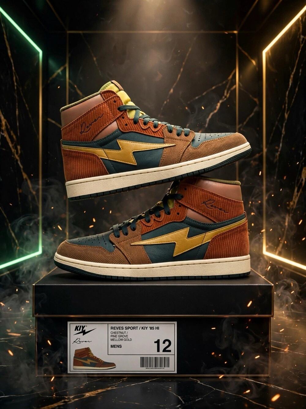 Size 12 - KIY '85 HI Chestnut Pine Grove Mellow Gold W Box Air KIY 85